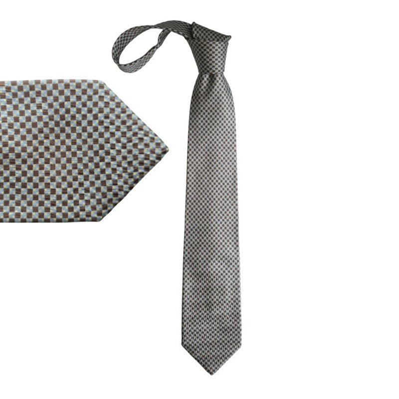 Gravata 100% Seda Italiana Petroni Marrom 9 cm/ 1,60 cm Tradicional