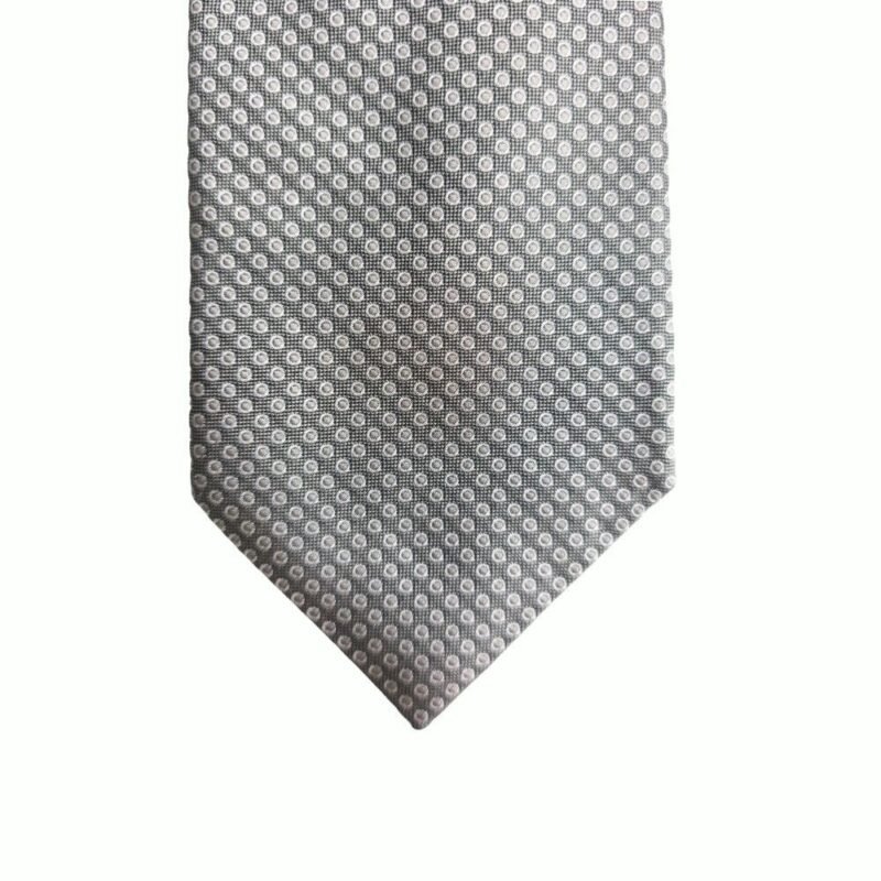 Gravata Canali 100% Seda Made in Italy Cinza Micro Estampa 10 cm/ 1,54 cm Tradicional