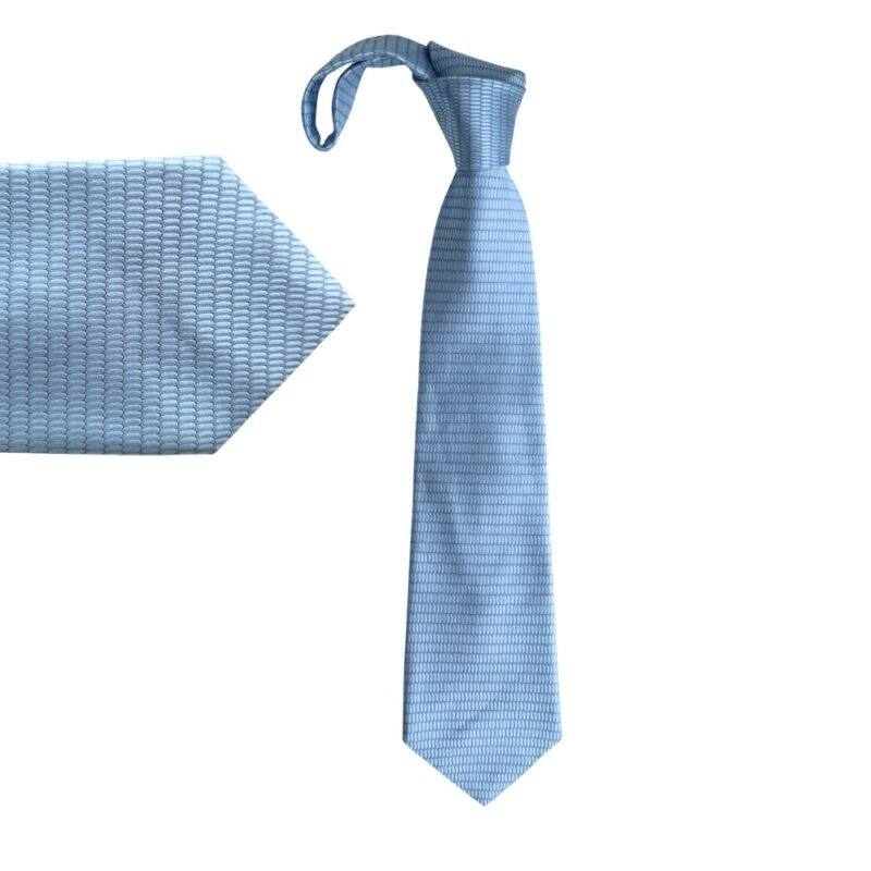 Gravata Stafford 100% Seda Azul Acinzentado com Textura Geométrica Elegante 10 cm/ 1,49 cm Tradicional