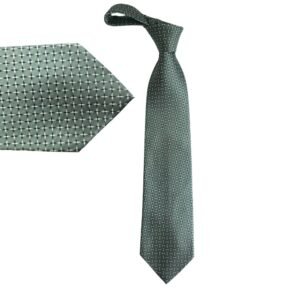 Gravata Geoffrey Beene 100% Seda Verde com Padrão Geométrico Clássico – 10 cm/ 1,49 cm Tradicional