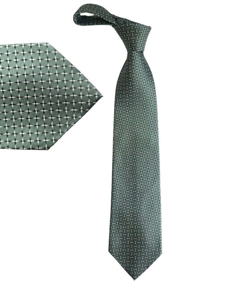 Gravata Geoffrey Beene 100% Seda Verde com Padrão Geométrico Clássico – 10 cm/ 1,49 cm Tradicional