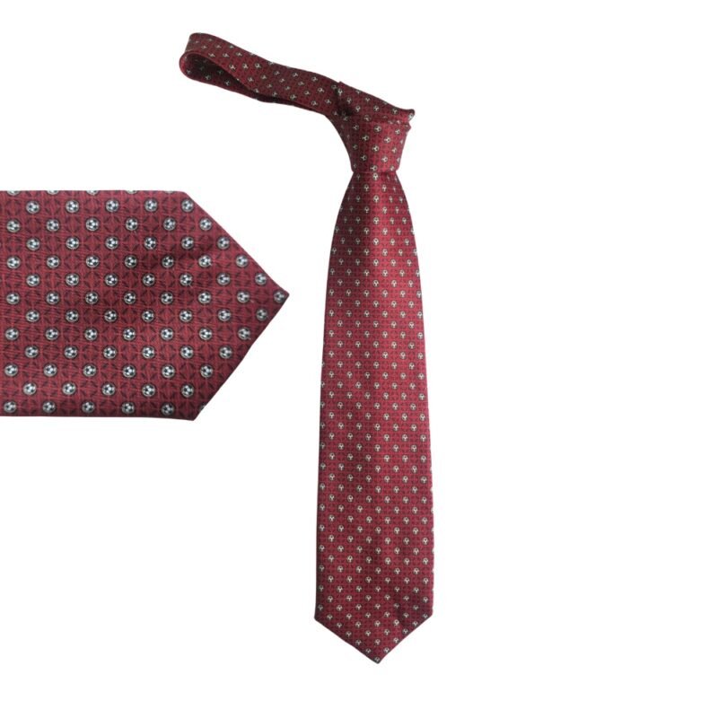 Gravata Romerio Mazzini Vinho com Padrão Clássico – Leve e Elegante – 9,5 cm/ 1,47 cm Tradicional Larga
