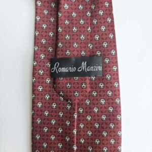 Gravata Romerio Mazzini Vinho com Padrão Clássico – Leve e Elegante – 9,5 cm/ 1,47 cm Tradicional Larga