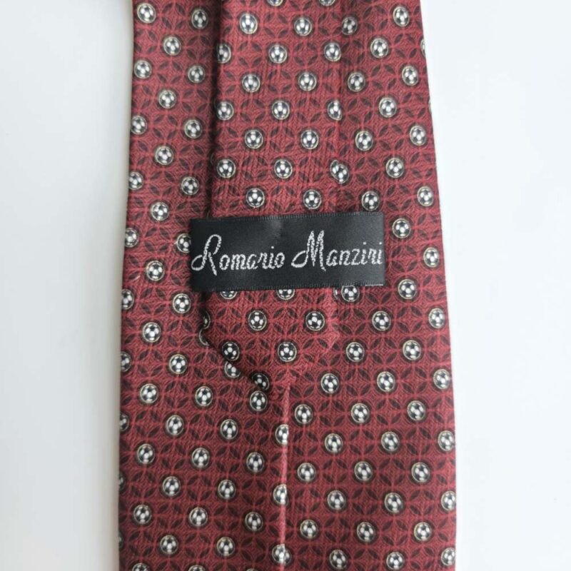 Gravata Romerio Mazzini Vinho com Padrão Clássico – Leve e Elegante – 9,5 cm/ 1,47 cm Tradicional Larga