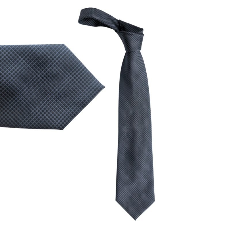 Gravata Kenneth Cole New York Cinza em 100% Seda Elegante – 10 cm/ 1,53 cm Tradicional Larga