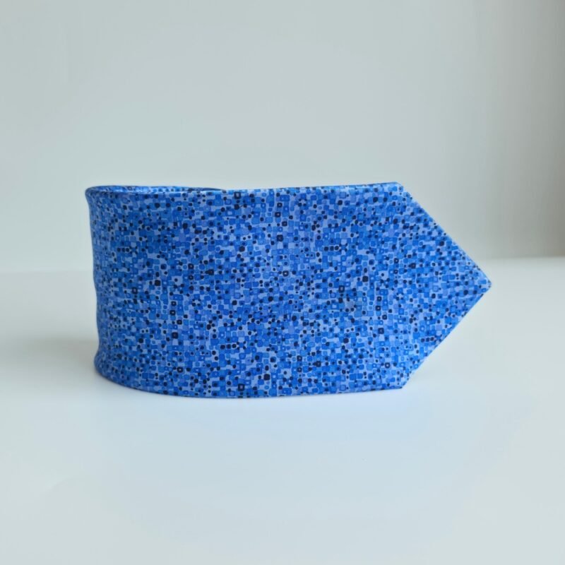 Gravata Italo Ferrelli Azul com Padrão Abstrato – 100% Seda – 10 cm/ 1,59 cm Tradicional Larga