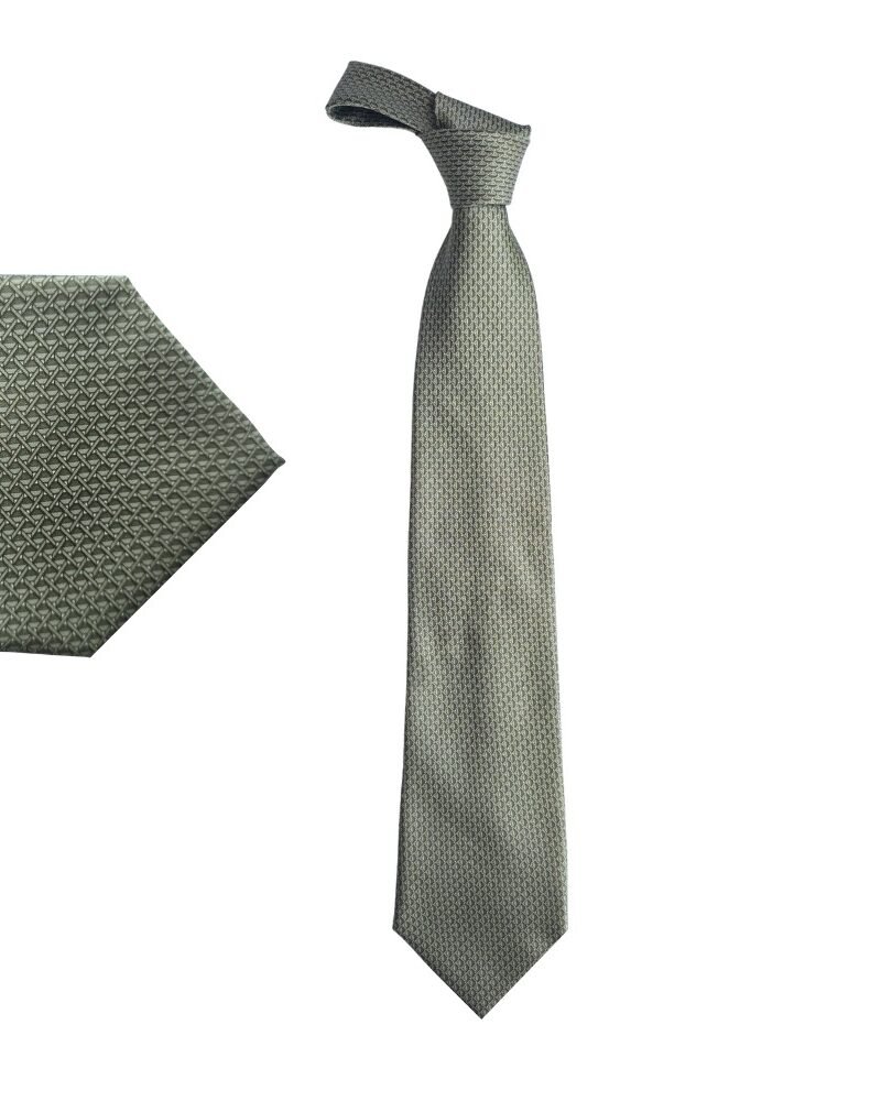 Gravata Romerio Mazzini Verde Oliva Texturizada – Toque Macio em Poliéster – 10 cm/ 1,51 cm Tradicional Larga