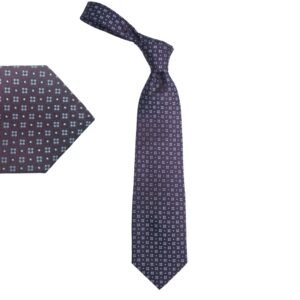 Gravata Pronto Uomo Bordô com Padrão Floral Clássico – 100% Seda Encorpada Premium – 10 cm/ 1,46 cm Tradicional Larga