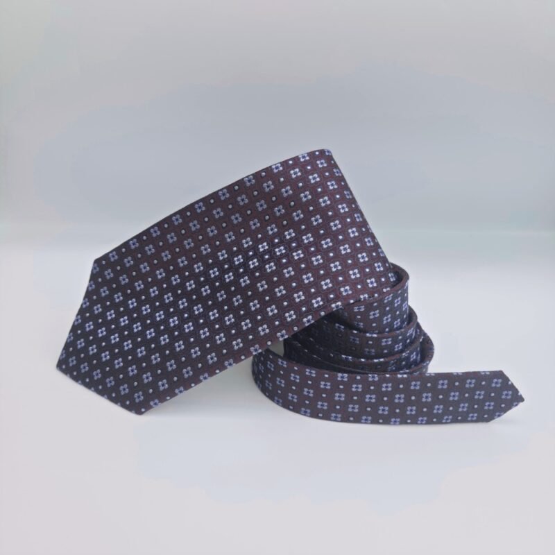 Gravata Pronto Uomo Bordô com Padrão Floral Clássico – 100% Seda Encorpada Premium – 10 cm/ 1,46 cm Tradicional Larga