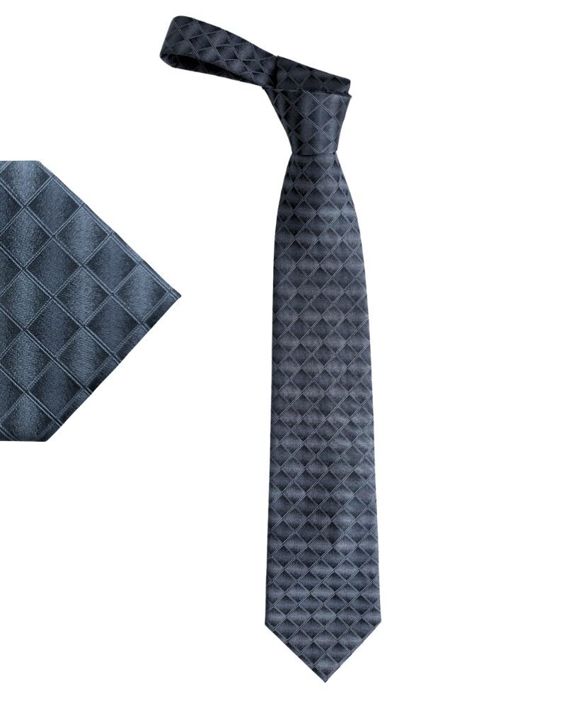 Gravata Calvin Klein Cinza Texturizada – 100% Seda – 9,5 cm/ 1,50 cm Tradicional Larga