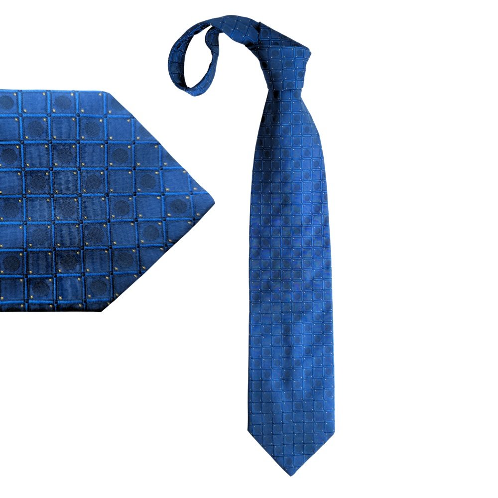 Gravata Uomo Couture Vito Rufolo Azul Royal – 100% Seda Premium | Made in Italy– 10  cm/ 1,47 cm Tradicional Larga