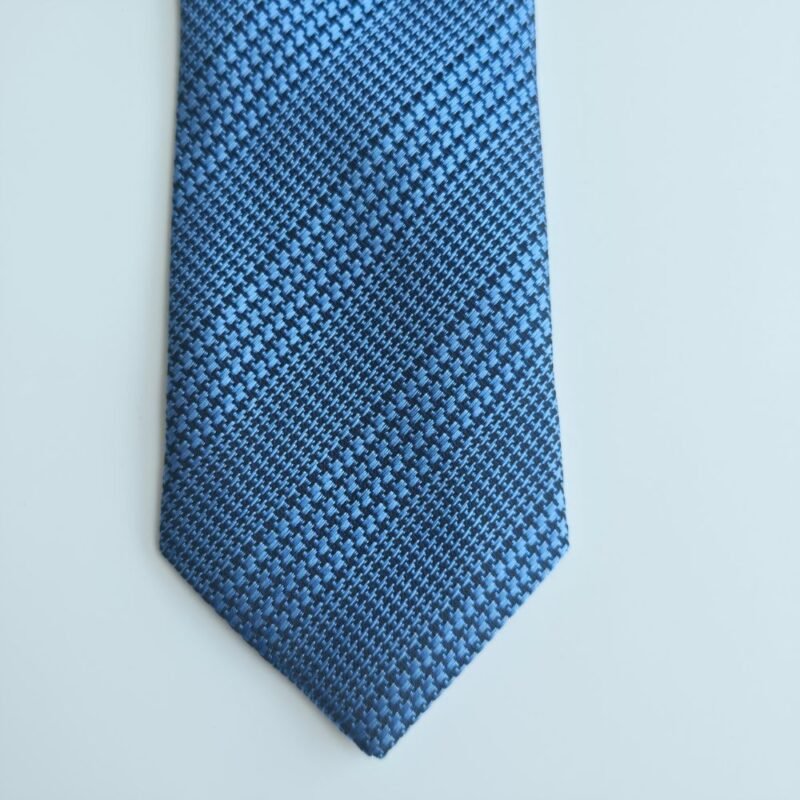 Gravata Semi-Slim Azul Texturizada Clássica - 7,5 Cm 1,53 Cm