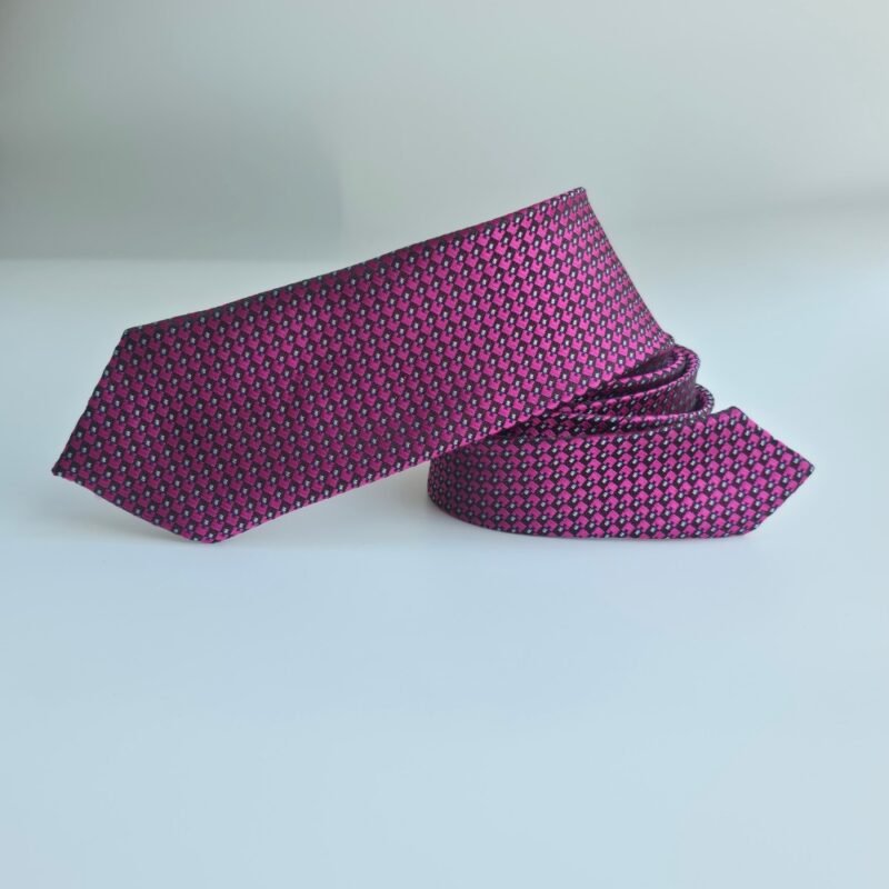 Gravata Slim Fit Pink Geométrica Texturizada 6 Cm 1,49 Cm