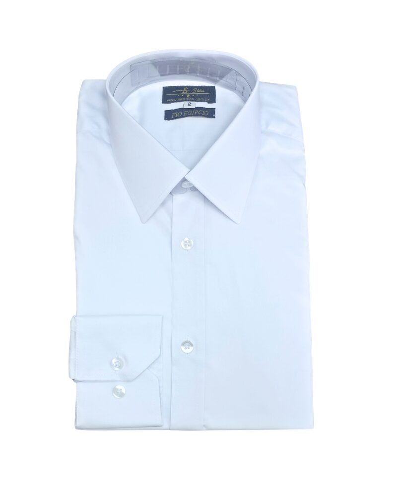 Camisa 97% Egípcio 3% Elastano Francesa Tecido Liso