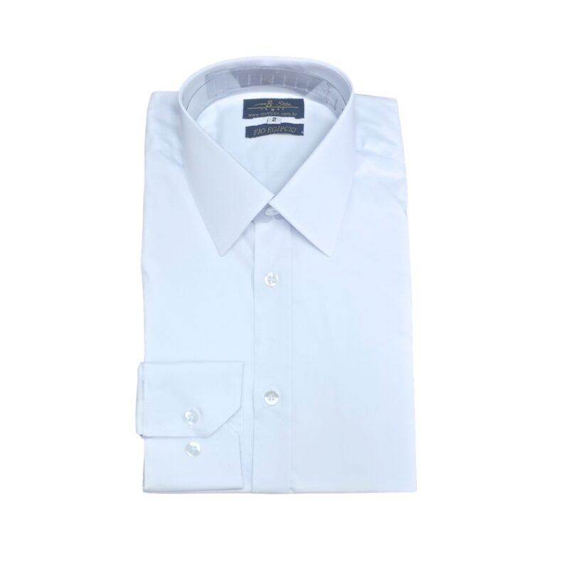 Camisa 97% Egípcio 3% Elastano Francesa Tecido Liso