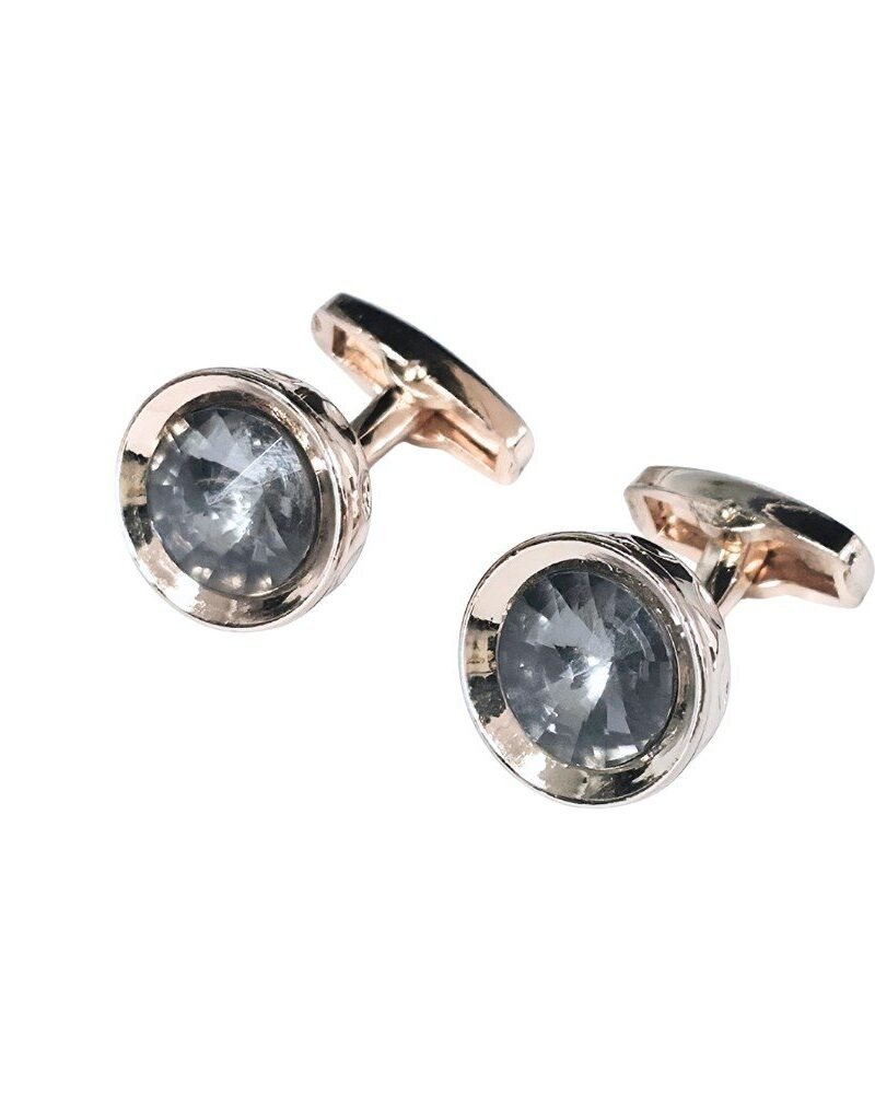 Abotoadura dourada luxo com cristal grafite escuro - Padrão de luxo