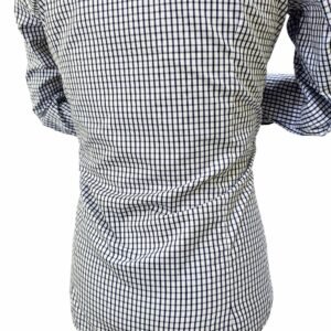 Camisa 100% Algodão Xadrez Azul Marinho — vista costas | MS Stilos