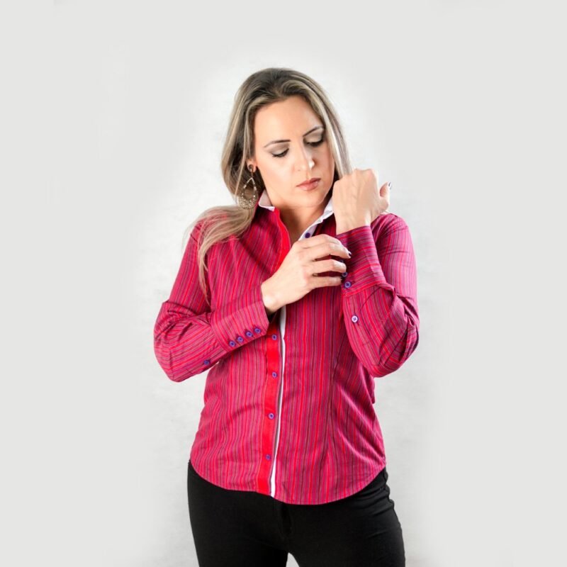 Camisa feminino bordo compose branco