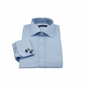 Camisa Italiana 100% Algodão Azul Xadrez — dobrada completa xadrez | MS Stilos