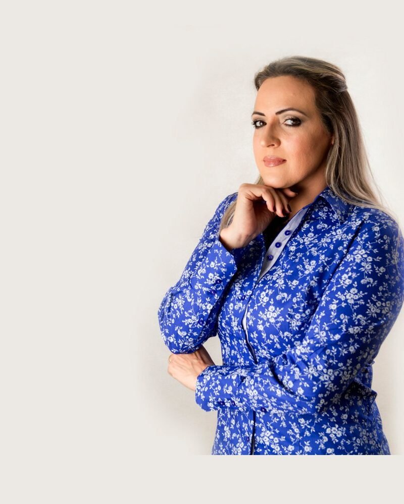 Camisa manga longa feminina azul escuro - Uso na camisa social