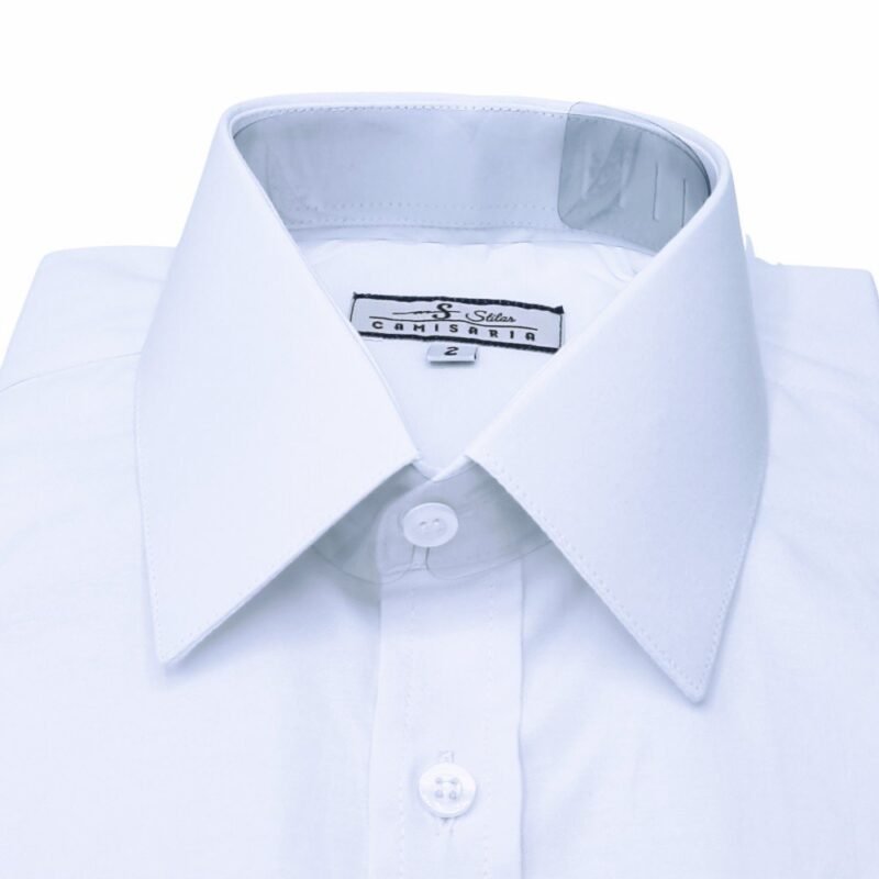 Camisa masculina de manga curta na cor branca, estilo casual - MS Stilos.