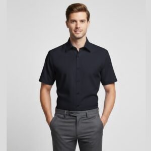 Camisa masculina de manga curta na cor preta - MS