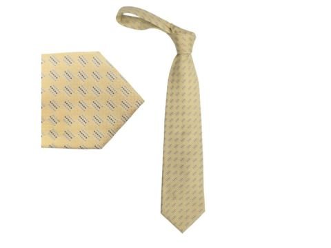 Gravata amarela em seda Charles Wan tradicional larga com padrão elegante da MS Stilos.