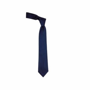 Gravata azul marinho trama sutil tradicional com no pendurada