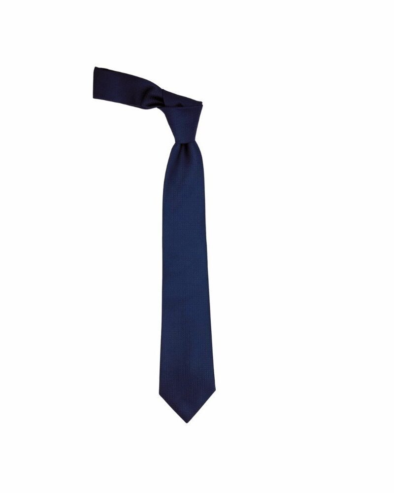 Gravata azul marinho trama sutil tradicional com no pendurada