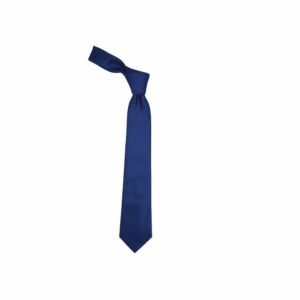 Gravata azul royal lisa larga compacta em fundo branco