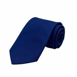Gravata azul royal com microtextura tradicional enrolada na diagonal