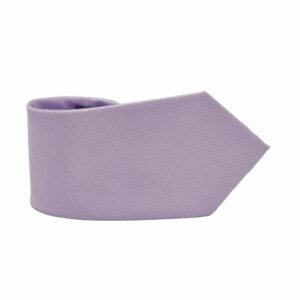 Gravata lilas claro larga com no caimento lateral