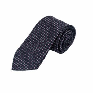 Gravata Preta Tradicional Larga Enrolada Diagonal