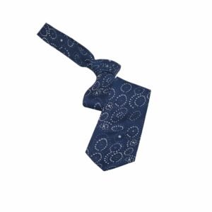 Gravata Tradicional Azul Estampada Com No Caimento Diagonal