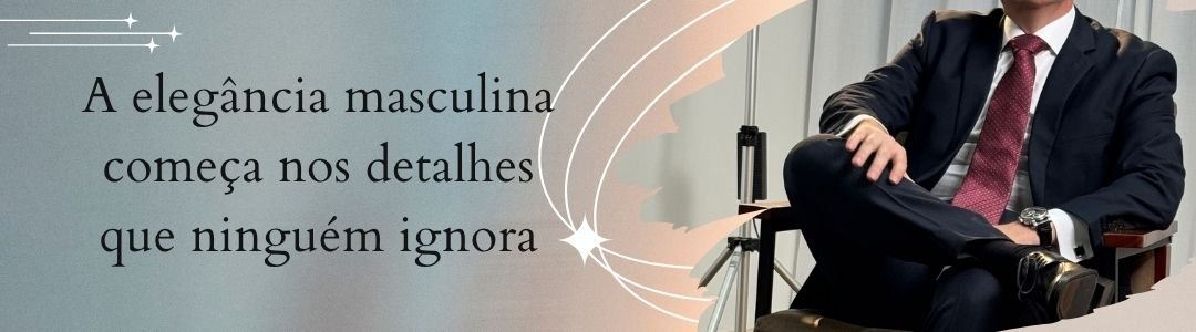 Homem de terno usando gravata elegante em banner sobre sofisticação masculina e estilo