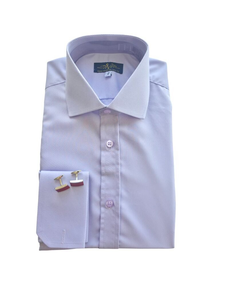 Camisa Italiana Maquinetada Lilás Claro Não Amassa – Leve e Ideal para o Dia a Dia | MS Stilos