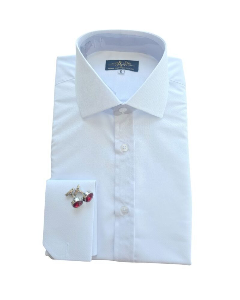 Camisa Branca Maquinetada Italiana Não Amassa – Leve e Ideal para o Dia a Dia | MS Stilos