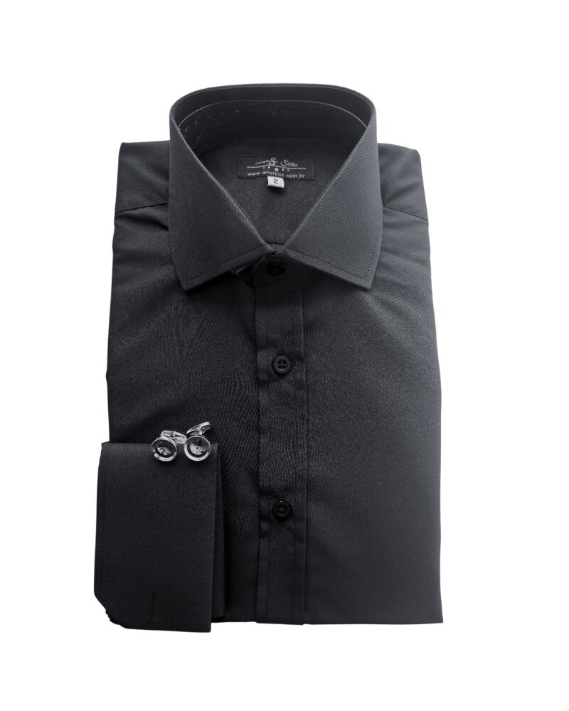 Camisa Preta Italiana Maquinetada Não Amassa – Leve e Ideal para o Dia a Dia | MS Stilos