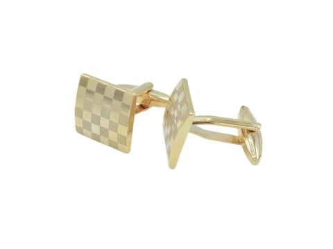 Abotoadura dourada da MS Stilos para camisa de punho duplo com acabamento elegante e clássico.