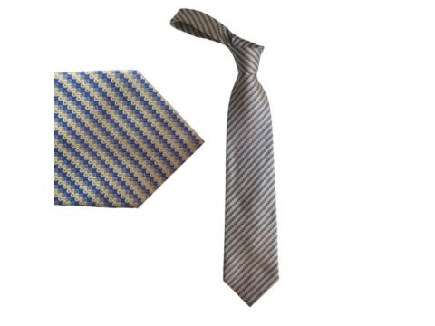 Gravata Geoffrey Beene 100% seda made in Italy dourado com azul modelo tradicional larga