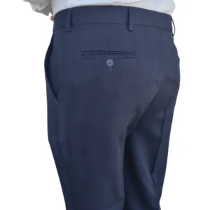 Calça social azul royal xadrez príncipe de gales, vista traseira do executivo