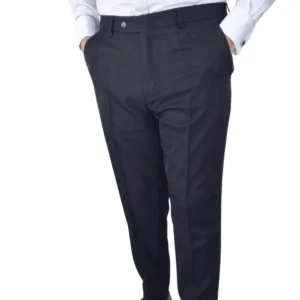 Calça social preta noite xadrez príncipe de gales vestida, caimento reto do executivo