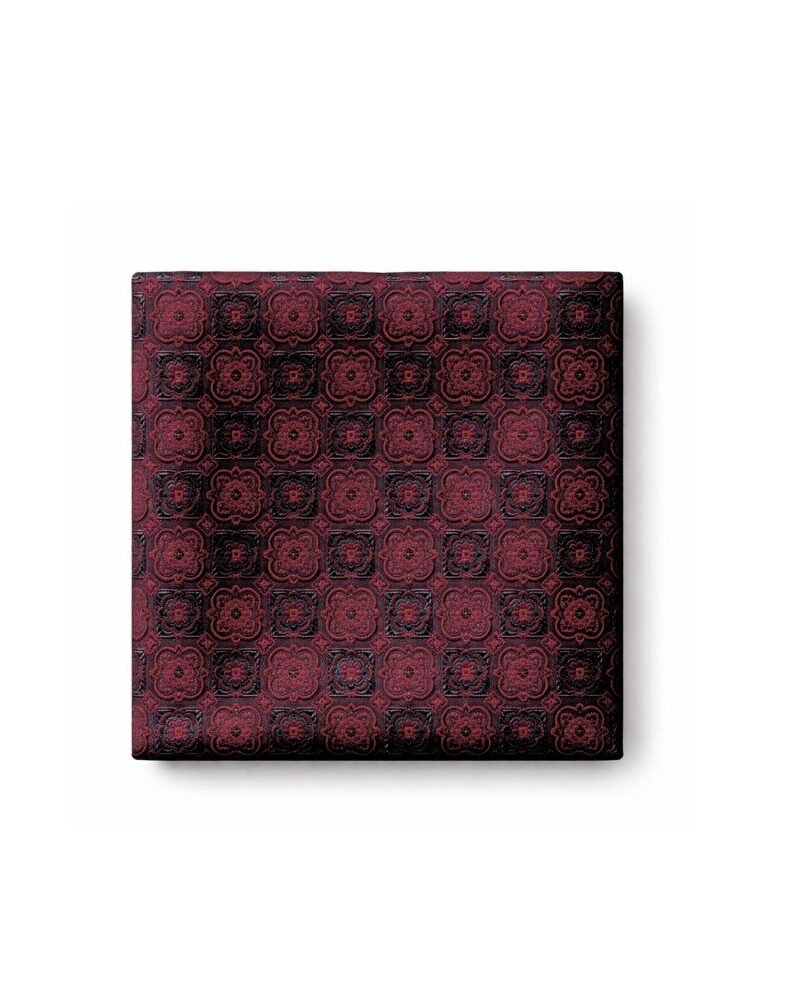 Lenço De Bolso Bordô Ornamental Elegância Profunda E Distinta — dobrado