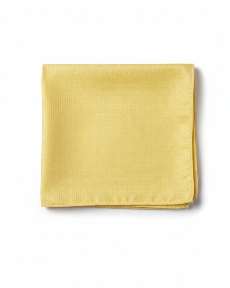 Lenço De Bolso Amarelo Claro Texturizado Elegância Moderna E Sofisticada — foto principal dobrado
