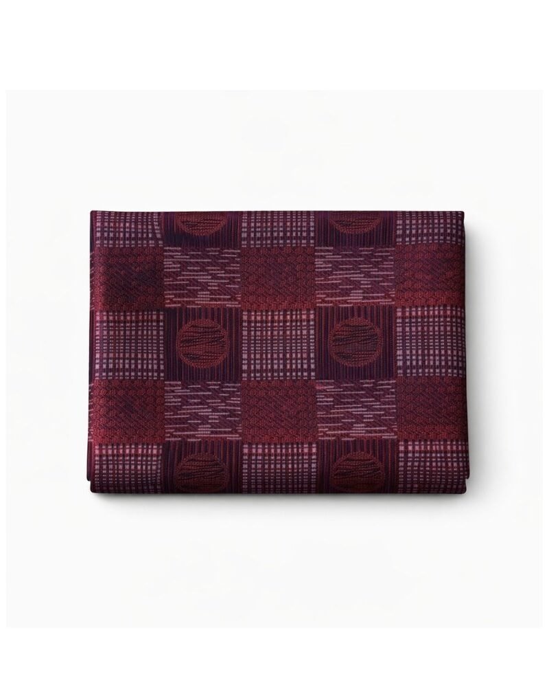 Lenço De Bolso Bordô Quadriculado Com Textura Clássica Elegância Distinta Para Paletó Masculino Ms Stilos — foto principal