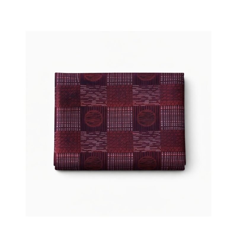 Lenço De Bolso Bordô Quadriculado Com Textura Clássica Elegância Distinta Para Paletó Masculino Ms Stilos — foto principal