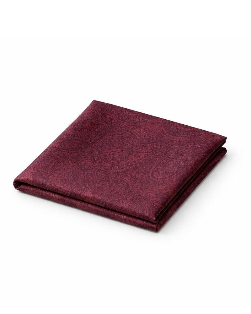 Lenço De Bolso Bordô Paisley Texturizado Elegância Nobre