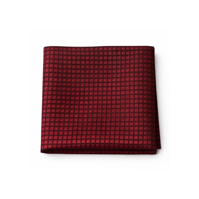 Lenço De Bolso Vermelho Geométrico Presença Marcante E Sofisticada — foto principal dobrado