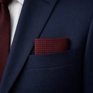 Lenço De Bolso Vermelho Geométrico Presença Marcante E Sofisticada