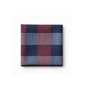 Lenço De Bolso Xadrez Azul, Vermelho E Branco Elegância Clássica Ms Stilos — mostrando os detalhes